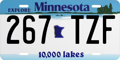 MN license plate 267TZF