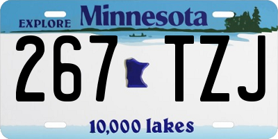 MN license plate 267TZJ