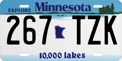 MN license plate 267TZK