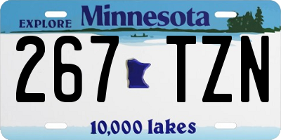 MN license plate 267TZN