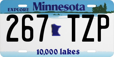 MN license plate 267TZP