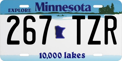 MN license plate 267TZR