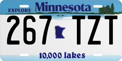 MN license plate 267TZT