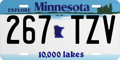 MN license plate 267TZV