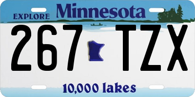 MN license plate 267TZX