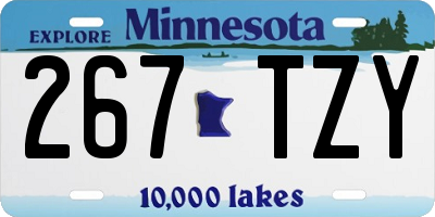 MN license plate 267TZY