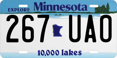 MN license plate 267UAO