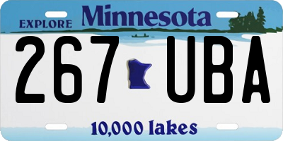 MN license plate 267UBA