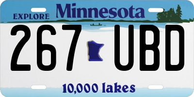 MN license plate 267UBD