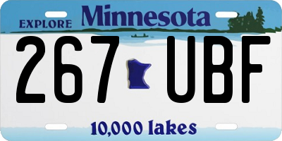 MN license plate 267UBF