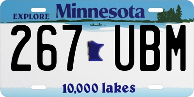 MN license plate 267UBM