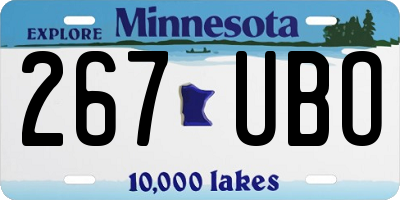 MN license plate 267UBO