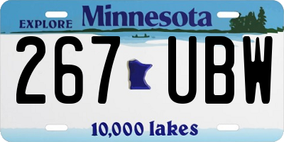 MN license plate 267UBW