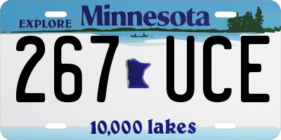 MN license plate 267UCE