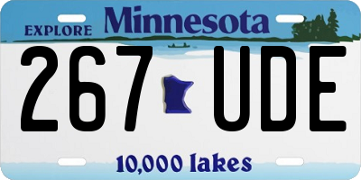 MN license plate 267UDE