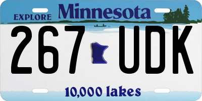 MN license plate 267UDK