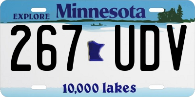 MN license plate 267UDV