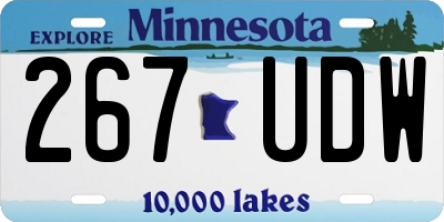 MN license plate 267UDW