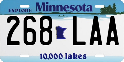 MN license plate 268LAA