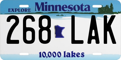 MN license plate 268LAK