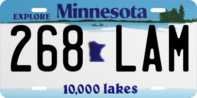 MN license plate 268LAM