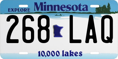 MN license plate 268LAQ