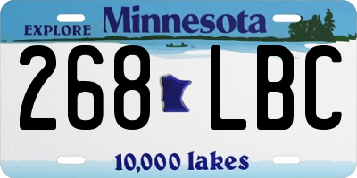 MN license plate 268LBC