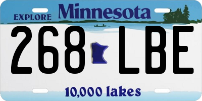 MN license plate 268LBE