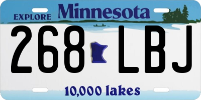 MN license plate 268LBJ