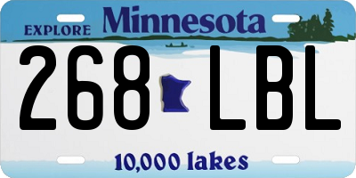 MN license plate 268LBL