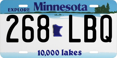 MN license plate 268LBQ