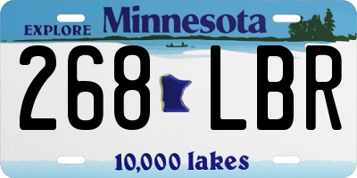MN license plate 268LBR