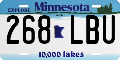 MN license plate 268LBU
