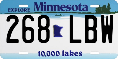 MN license plate 268LBW