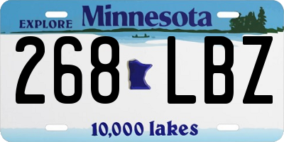 MN license plate 268LBZ