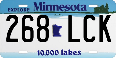MN license plate 268LCK
