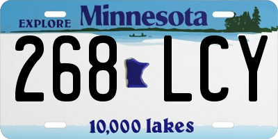 MN license plate 268LCY