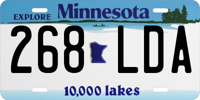 MN license plate 268LDA