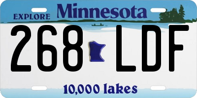 MN license plate 268LDF