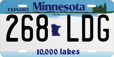 MN license plate 268LDG