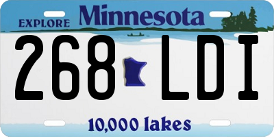 MN license plate 268LDI