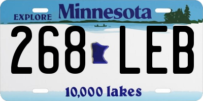 MN license plate 268LEB