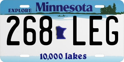 MN license plate 268LEG