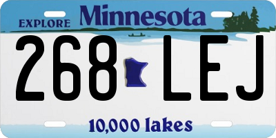 MN license plate 268LEJ