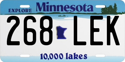 MN license plate 268LEK