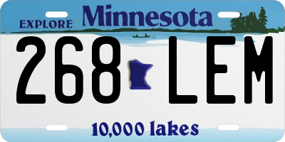 MN license plate 268LEM