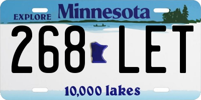 MN license plate 268LET
