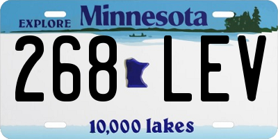 MN license plate 268LEV