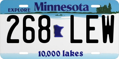 MN license plate 268LEW