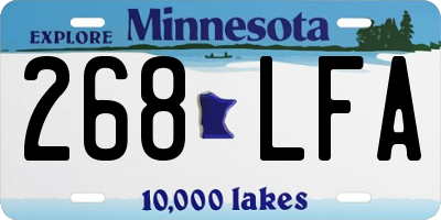 MN license plate 268LFA